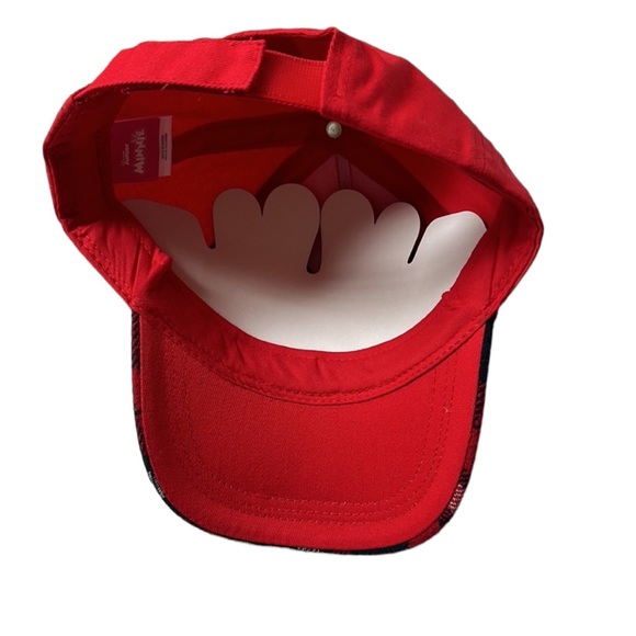 Disney Junior Mini Mouse Youth Adjustable Hat Cap Red/Black Plaid Bow- NWT - Picture 4 of 7